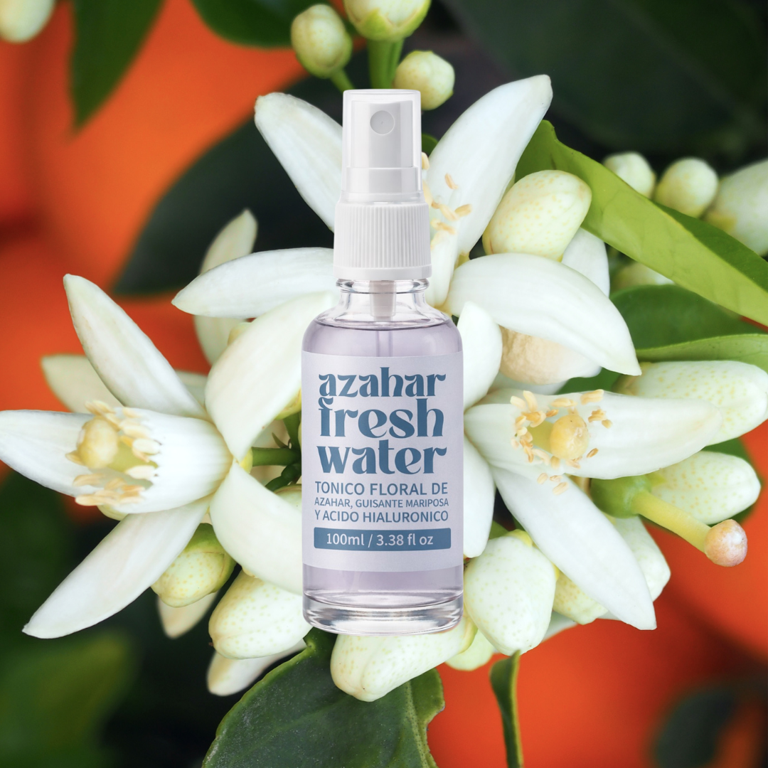 Agua botánica hidratante facial de azahar y Caléndula