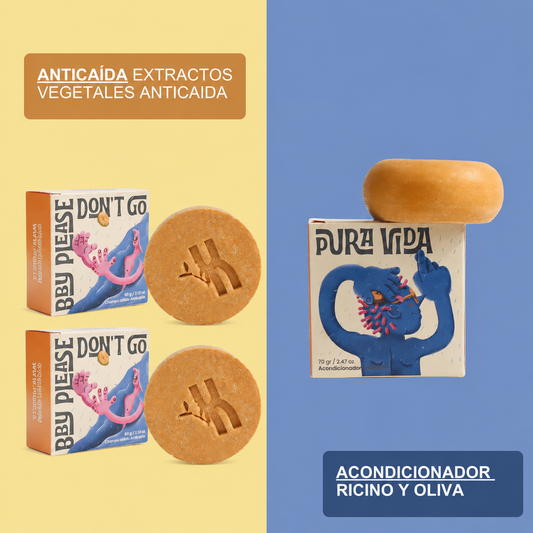 Kit Anticaída 2 Shampoo + 1 Acondicionador