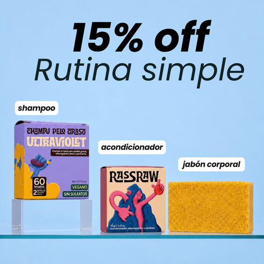 Rutina simple Khalu - 1 Shampoo 1 Acondicioandor y 1 Jabón